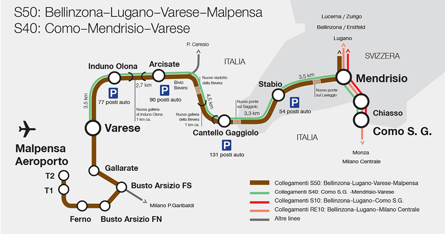 Ticino-Malpensa S50 Map